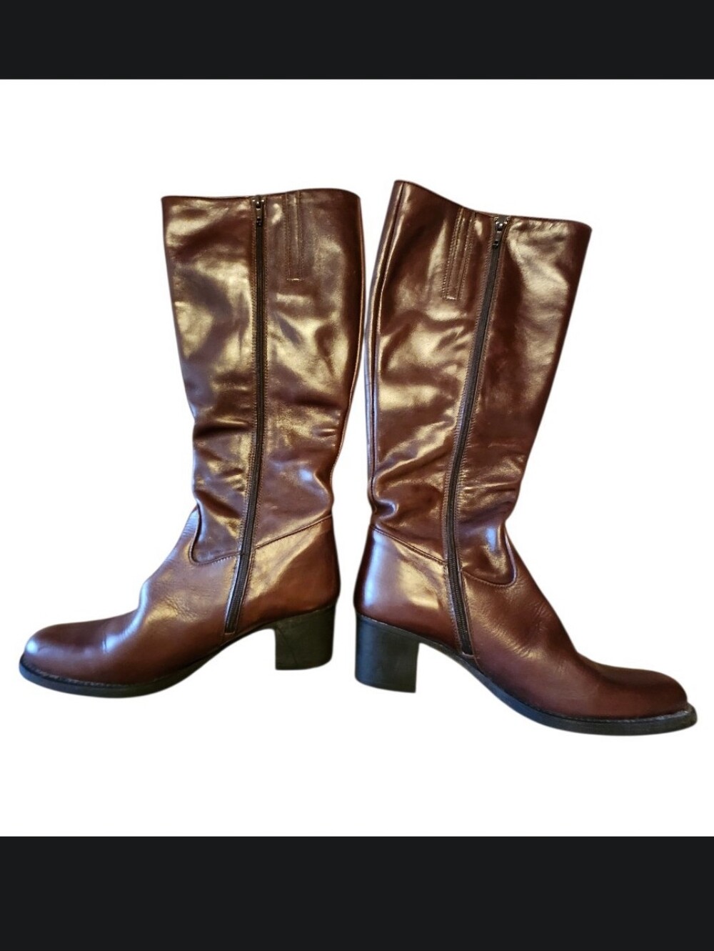 Luis Gonzalo Spain Hand Crafted Classic Tall Leather Knee Boots Brown 39 - Picture 4 of 10